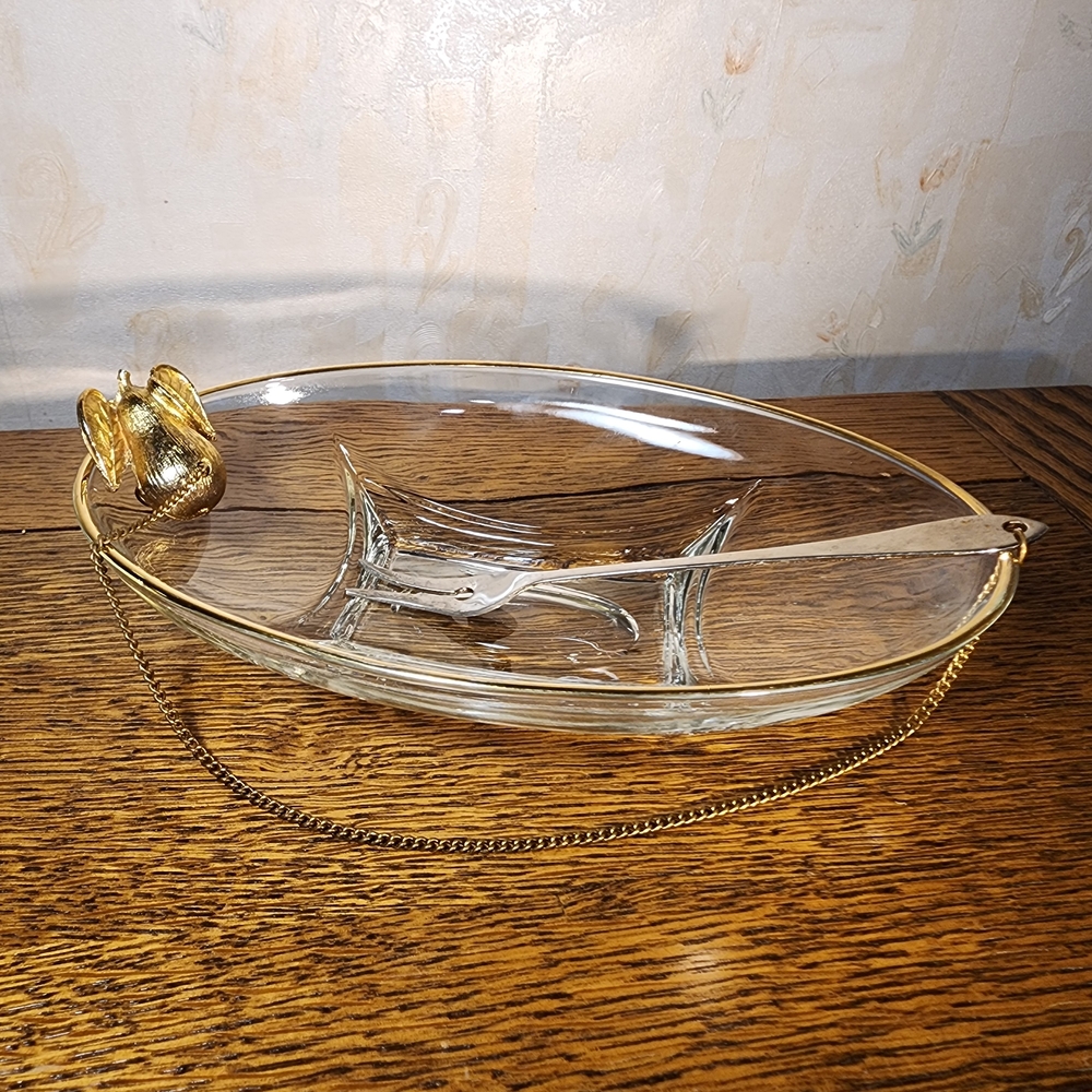 Dish with Gold Pear and Chained Fork